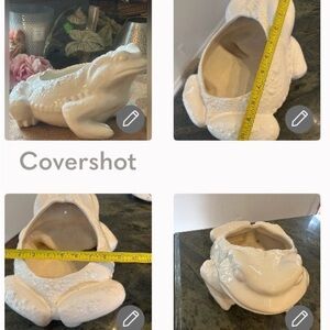 Lucky 🍀 Frog toad Ceramic garden planter vintage condition